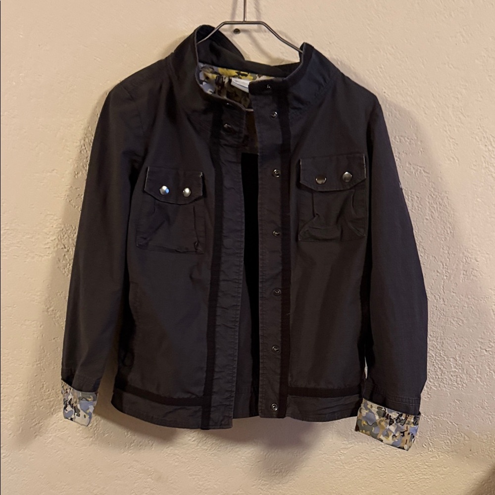 Columbia Black Jacket with Flower Accents